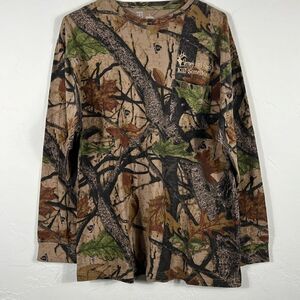 🦌🎯 BIG BILL Camo Hunting LS Tee Vermejo Park Ranch “Kill Something” Sz Lg -EUC